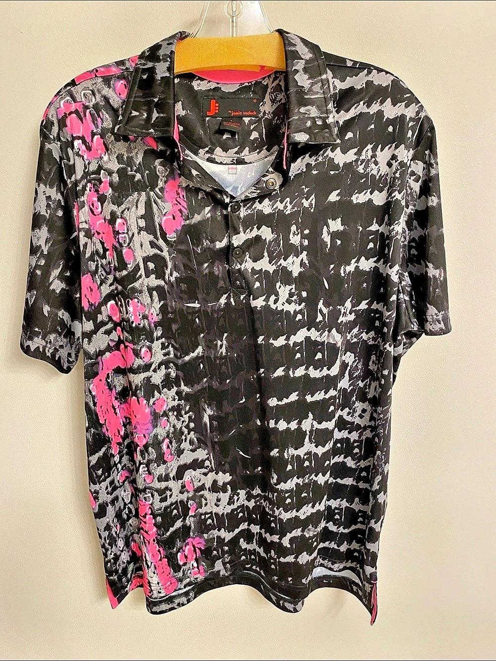 J by Jamie Sadock Abstract Print Snap-Front Shirt Size Large Like New